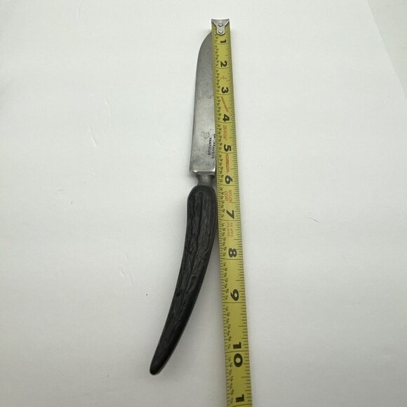Vintage Cattaraugus Vanadium Knife And‎ Fork Stag Black Handle Carving Set Retro - Picture 8 of 11